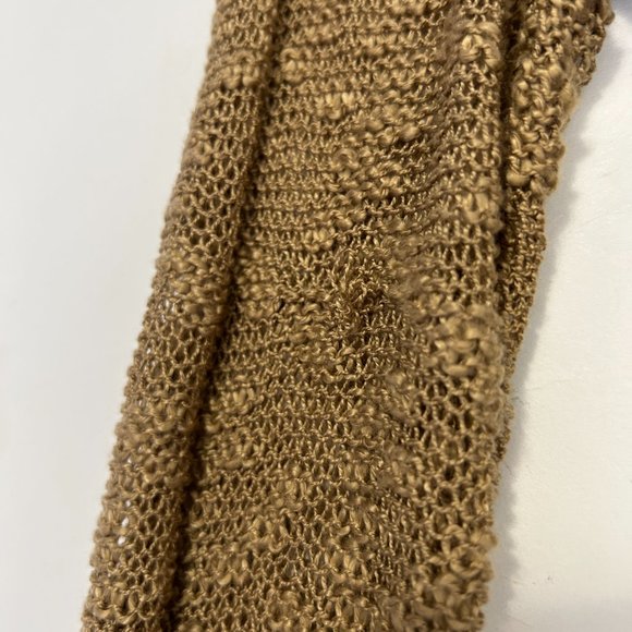 Umgee Womens L Cardigan Sweater Brown Long Sleeve Open Front Knit Layered Lace - Picture 15 of 15